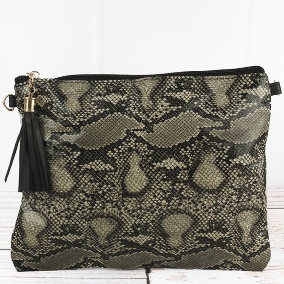 PYTHON TASSEL CROSSBODY CLUTCH - Picture 2 of 2